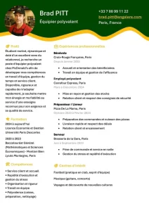 modele cv mcdo